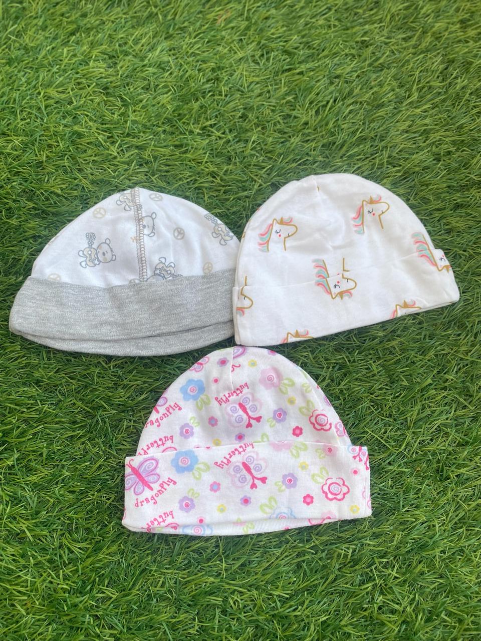 Baby Caps – 3 to 6 Months (Pack of 3)