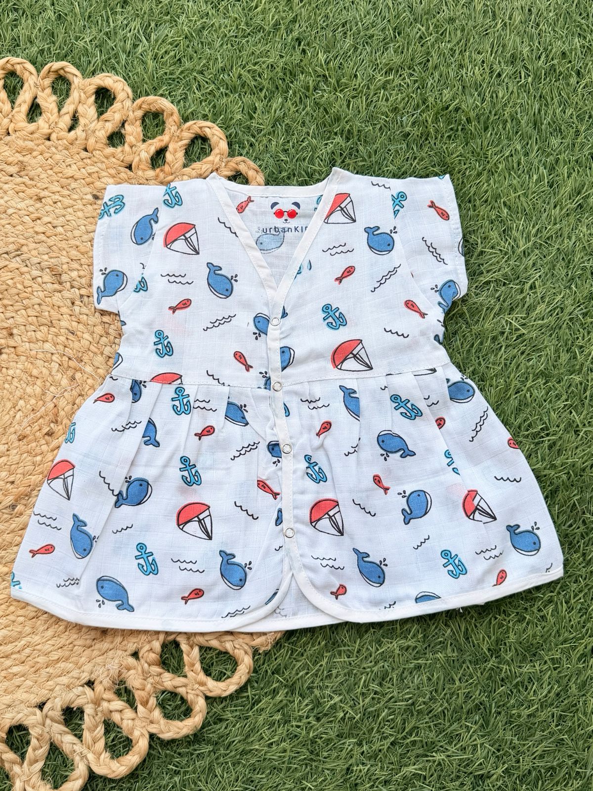 Girls Pure muslin Cotton Frocks (0-6 Months)