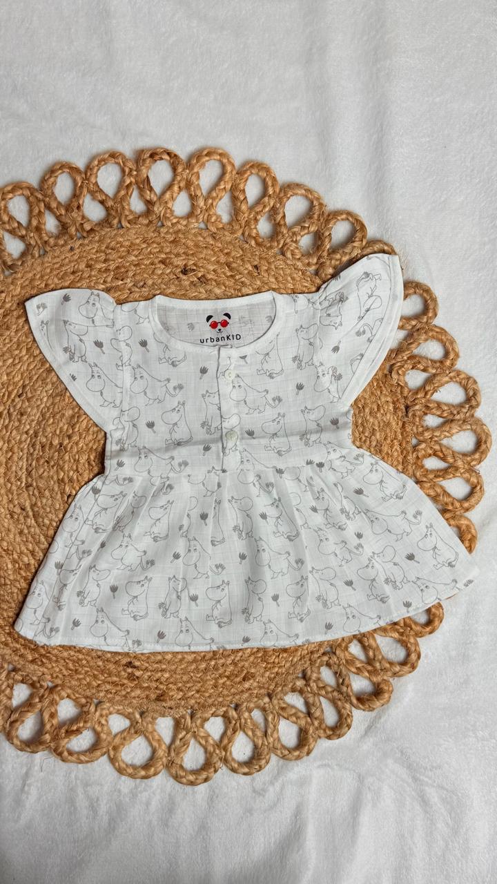 Girls Pure muslin Cotton Butterfly Frocks