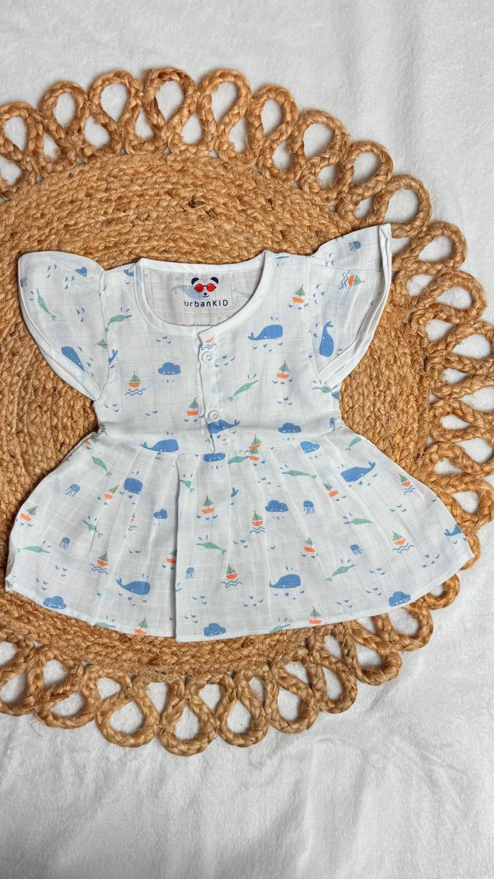 Girls Pure muslin Cotton Butterfly Frocks