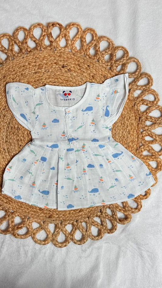 Girls Pure muslin Cotton Butterfly Frocks