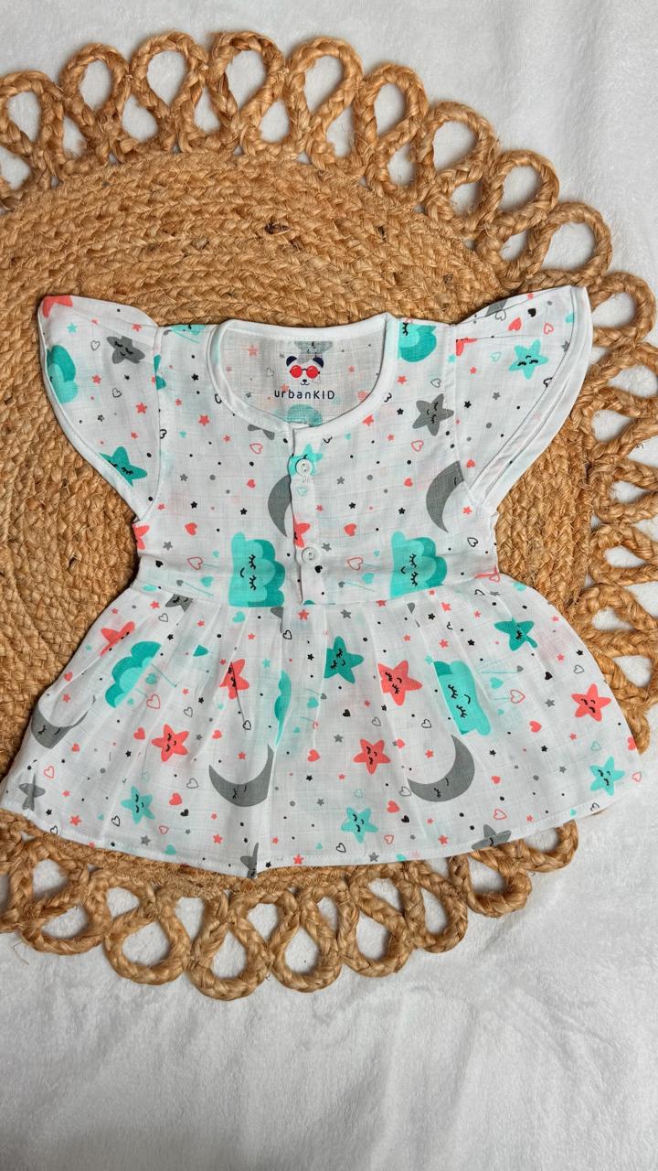 Girls Pure muslin Cotton Butterfly Frocks