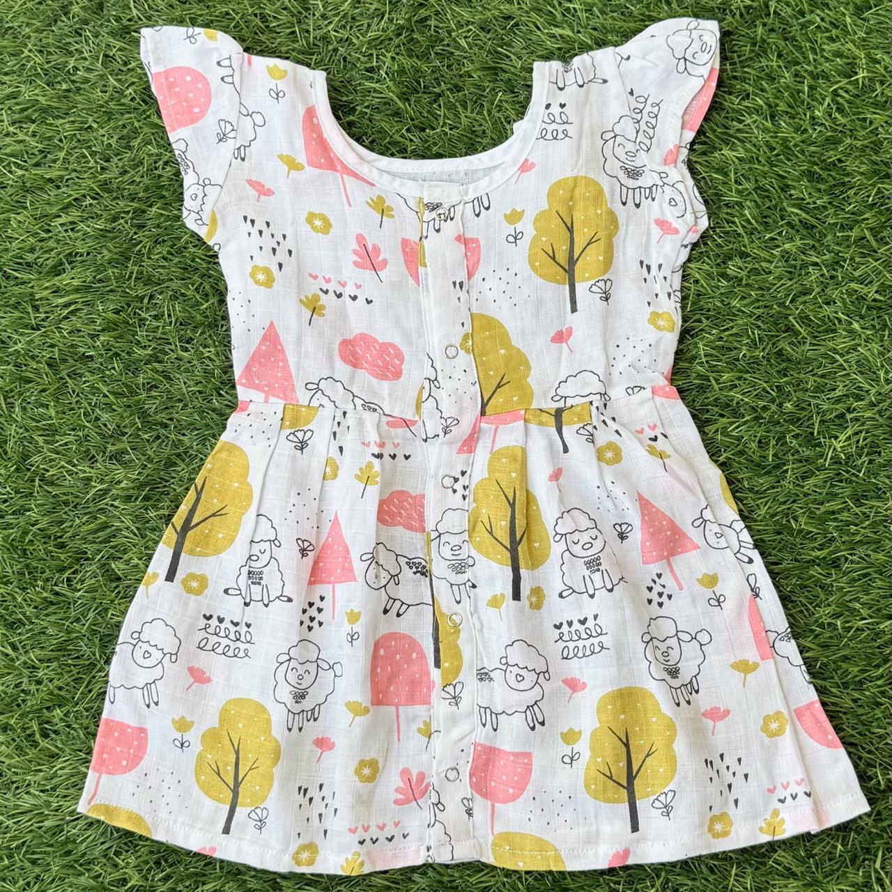 Girls Pure muslin Cotton Butterfly Frocks