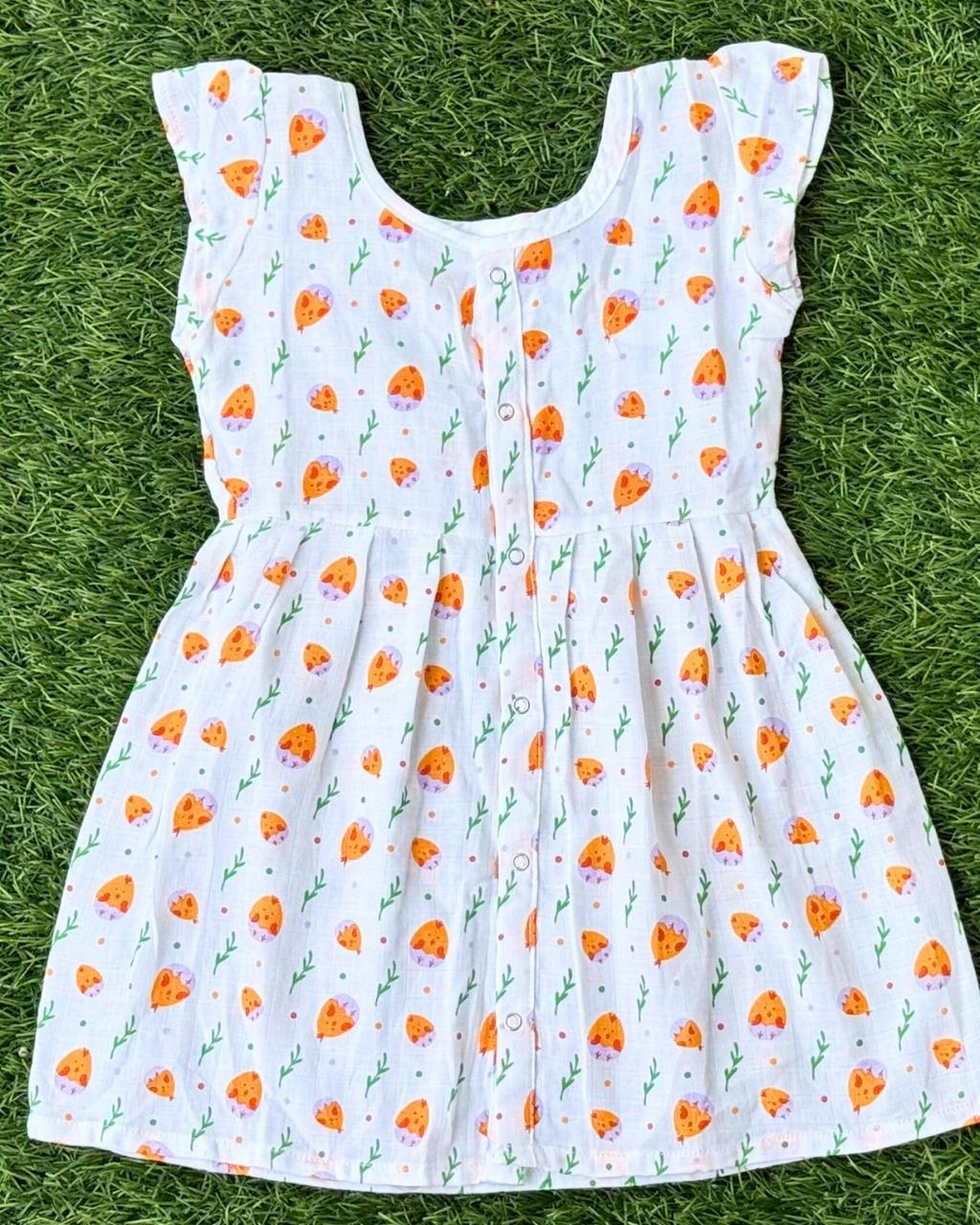 Girls Pure muslin Cotton Butterfly Frocks