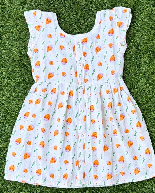 Girls Pure muslin Cotton Butterfly Frocks