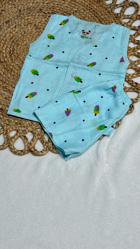 Muslin Color Co-ord Set (6 to 9 Months)