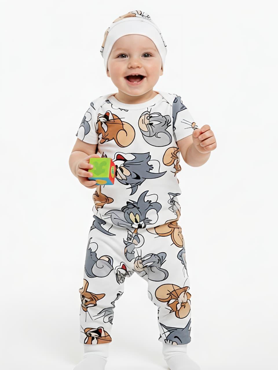 3 Piece Set – Pant, Romper & Cap