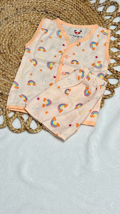 Muslin Color Co-ord Set (6 to 9 Months)