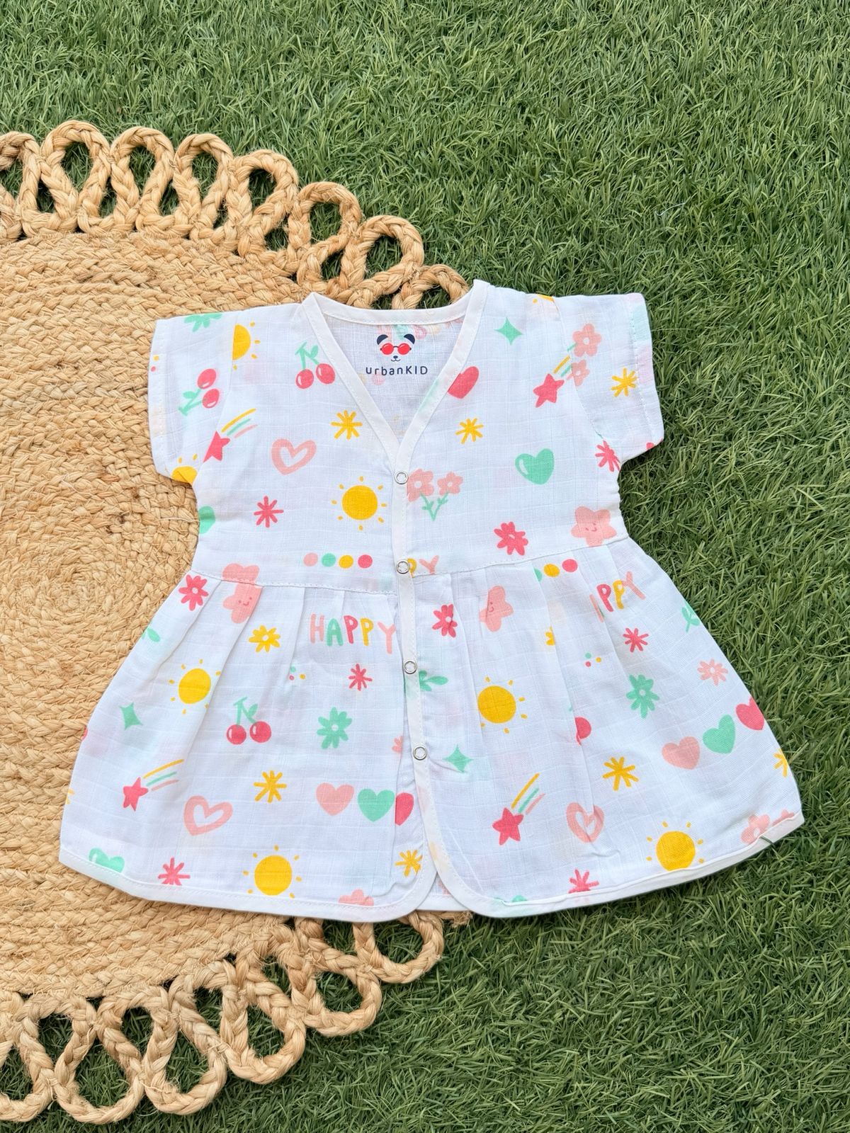 Girls Pure muslin Cotton Frocks (0-6 Months)