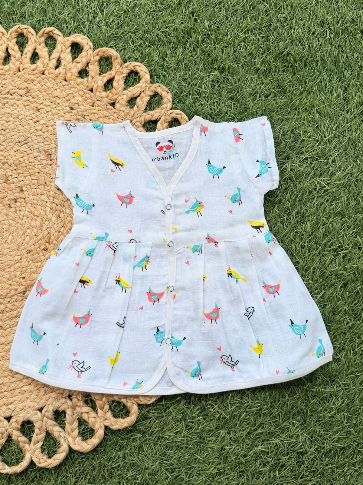 Girls Pure muslin Cotton Frocks (0-6 Months)