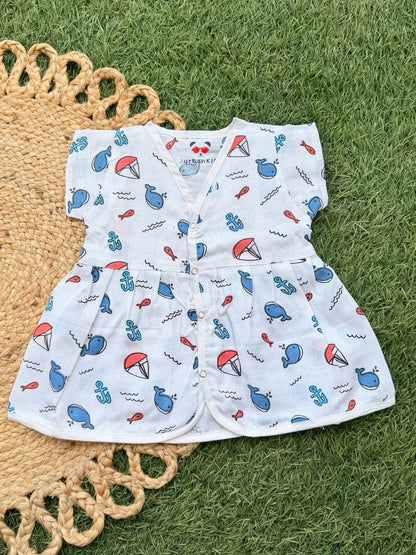 Girls Pure muslin Cotton Frocks (0-6 Months)