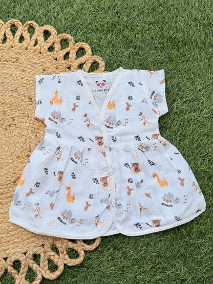 Girls Pure muslin Cotton Frocks (0-6 Months)