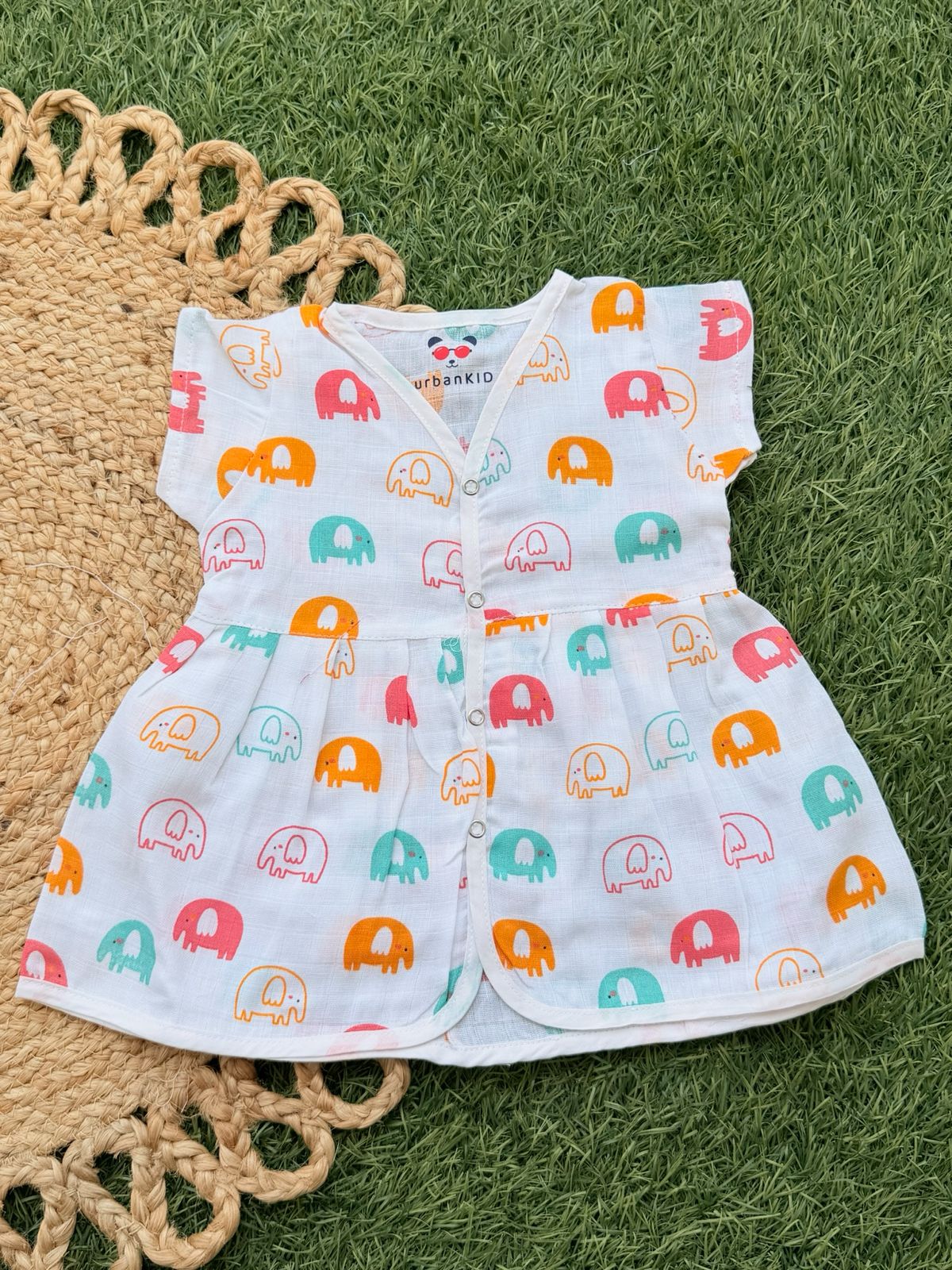 Girls Pure muslin Cotton Frocks (0-6 Months)