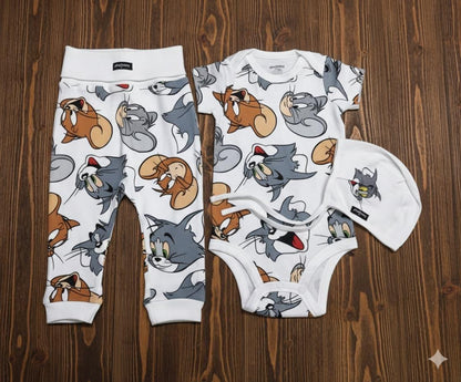 3 Piece Set – Pant, Romper & Cap