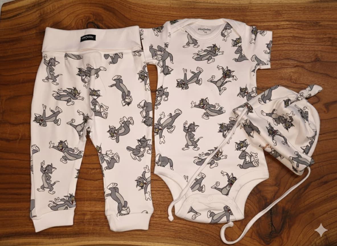 3 Piece Set – Pant, Romper & Cap